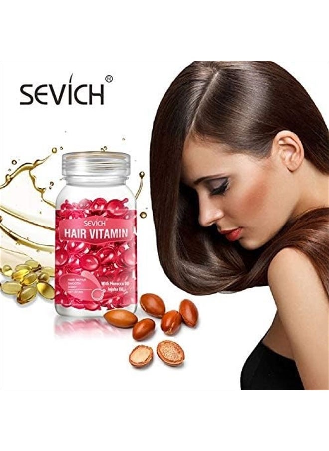 Hair Vitamin Serum Capsule - Hair Moisturizing Essence Formula, with Vitamins A C E Vitamin B5, Argan Macadamia Avocado Oils, Repair Damaged Hair