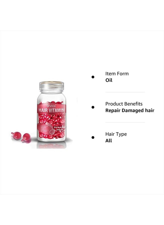 Hair Vitamin Serum Capsule - Hair Moisturizing Essence Formula, with Vitamins A C E Vitamin B5, Argan Macadamia Avocado Oils, Repair Damaged Hair