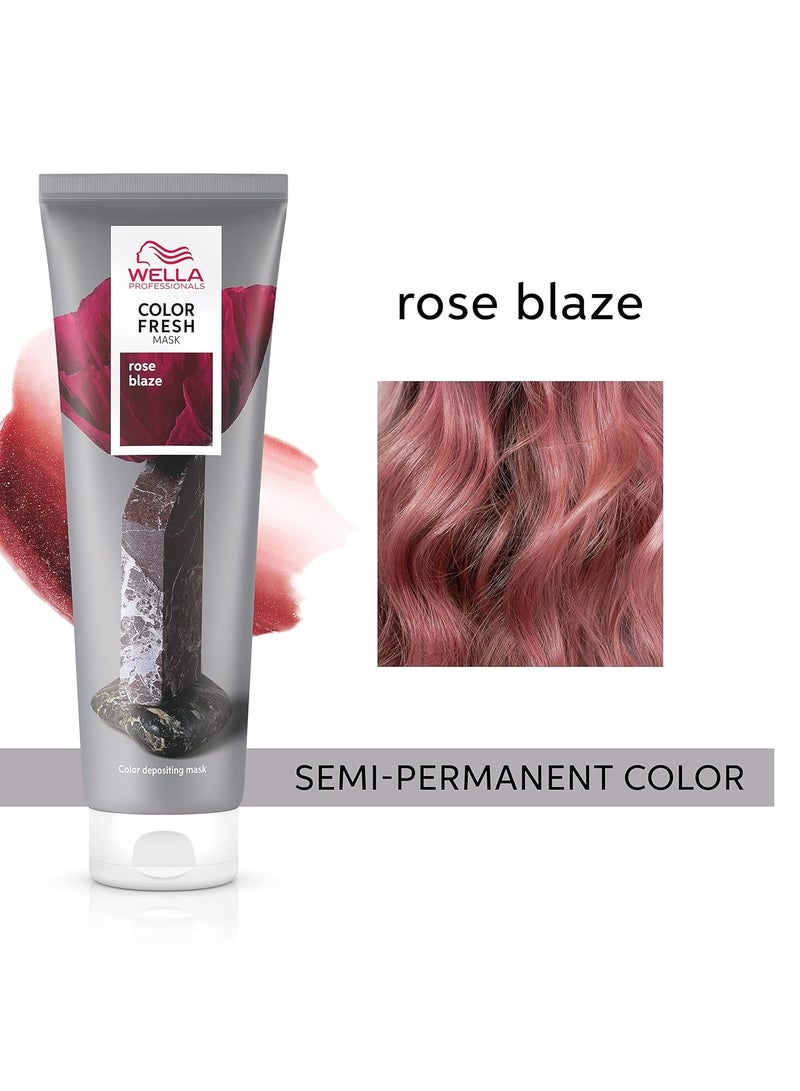 Professionals Color Fresh Mask, Rose Blaze, Natural Shade, Temporary Color, Damage Free, Color-Depositing Hair Mask With Avocado Oil + Invigo Brilliance Miracle BB Color Protection Spray NA 150 mlml