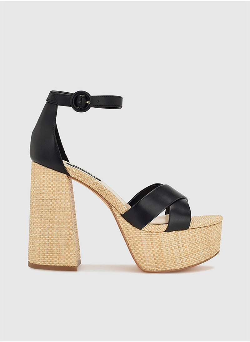 High Heel Ankle Strap Wedge Sandal