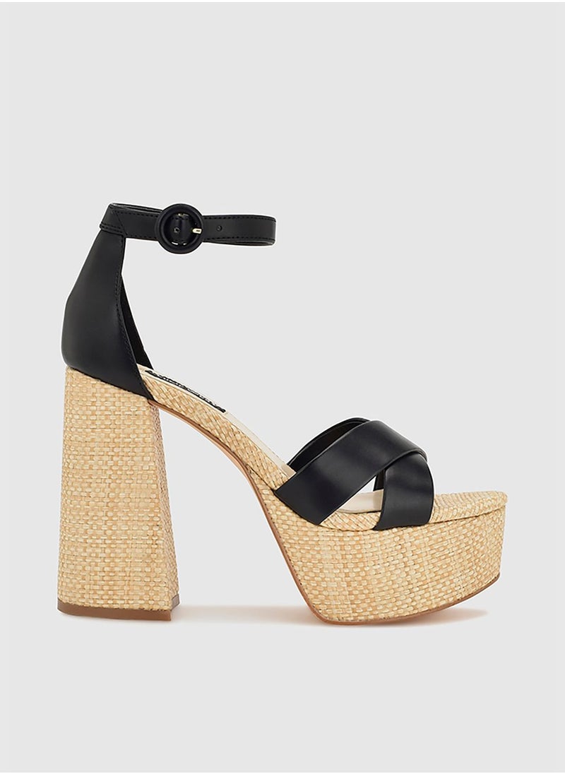 High Heel Ankle Strap Wedge Sandal