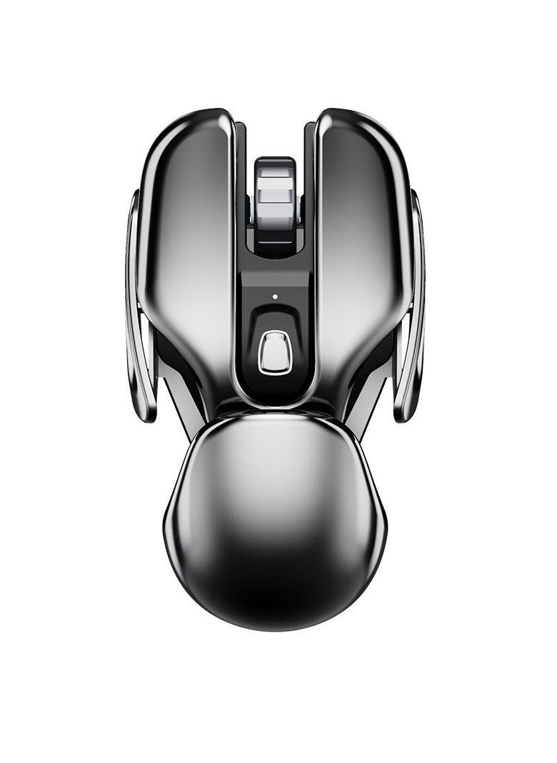 Wireless Metal Mouse, Waterproof Rechargeable Silent Mouse, Ergonomic Design Durable Gaming Mouse, Comfortable Grip Office Mouse With 6 Buttons For Computer Laptop, (1pc, Black)