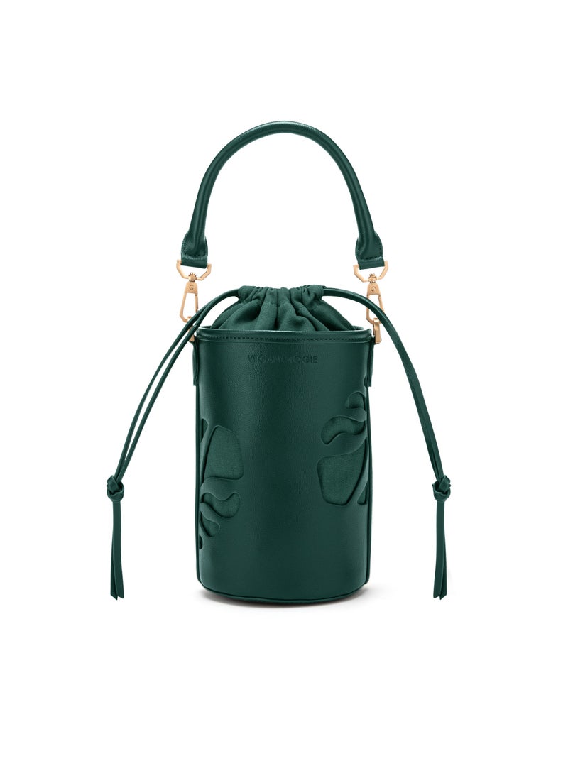 Bucket Bag in Green Made From 2 Bamboo Stems