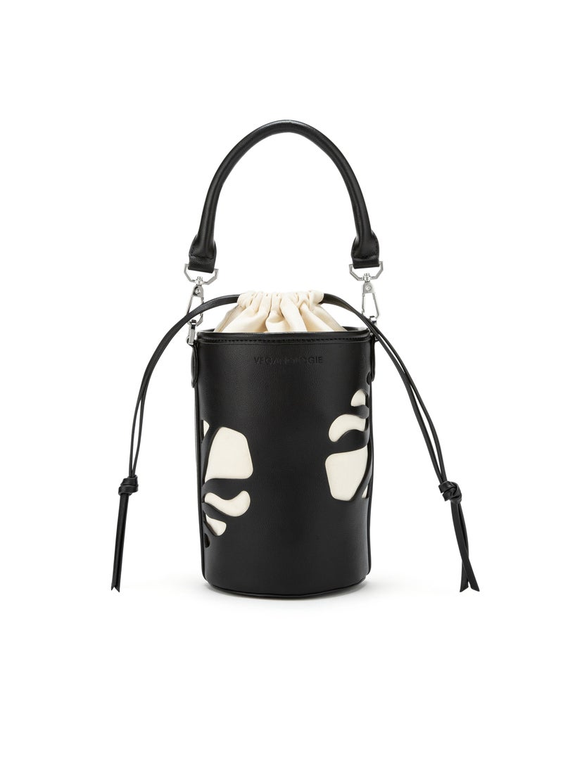 Bucket Bag in Black Made From 2 Bamboo Stems