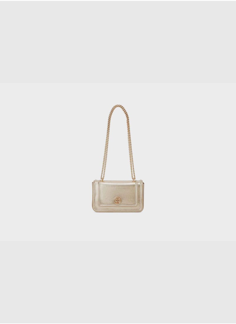 Julieta Convertible Xbody Flap Satchel Gold