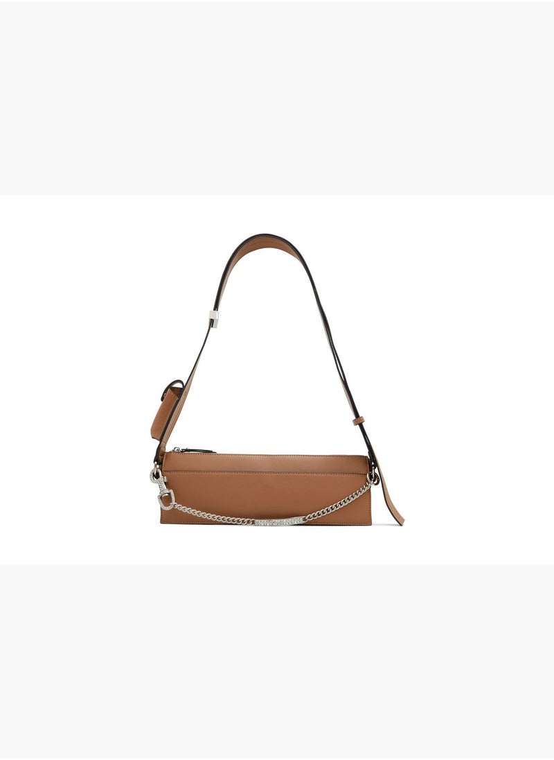 Gaiia Plain Shoulder Bag with Detachable Chain