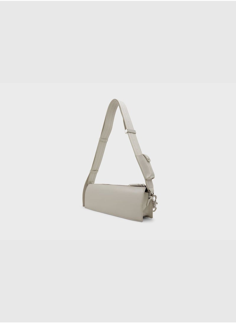 Gaiia Plain Shoulder Bag with Detachable Chain