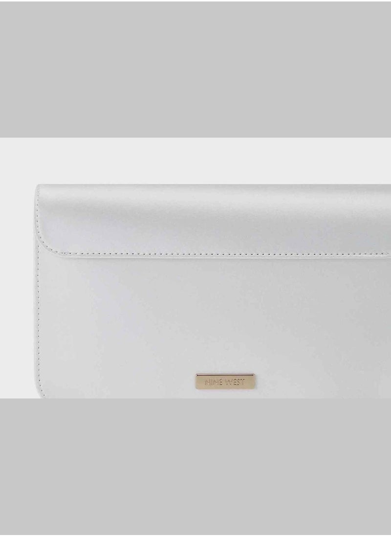 Caroline Flap Clutch White