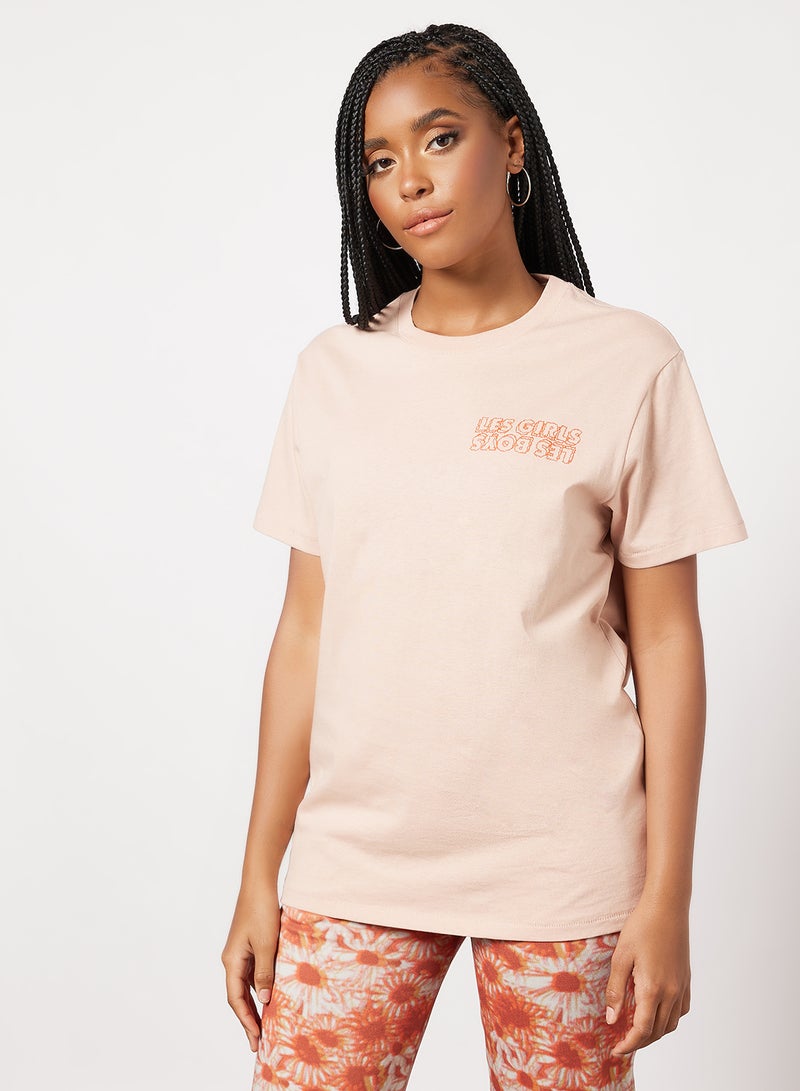 Daisy Graphic Print T-Shirt Pink