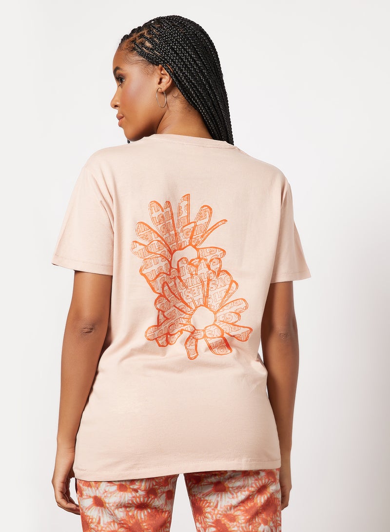 Daisy Graphic Print T-Shirt Pink