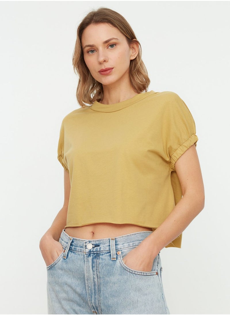 Puff Sleeve Crop T-Shirt