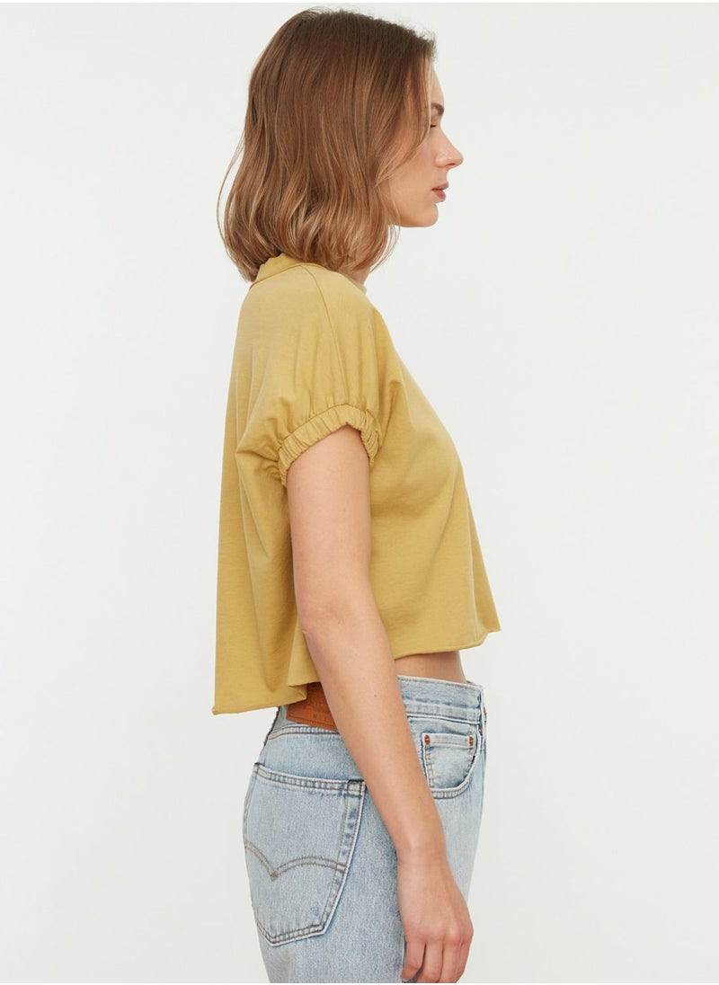 Puff Sleeve Crop T-Shirt