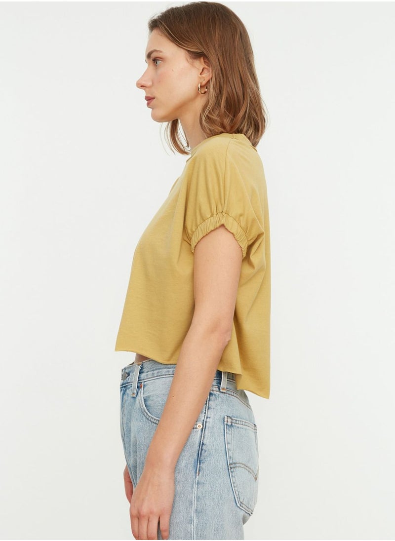 Puff Sleeve Crop T-Shirt