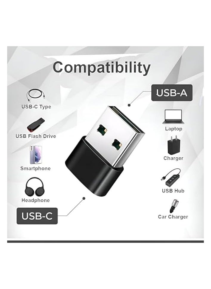 New USB C Female to USB Male Adapter,Type C Charger Plug Power Converter for Apple Watch iWatch 7,AirPods,iPhone 11 12 13 Pro Max,SE,iPad Mini 6 Air 4 5,Galaxy S20 S21 S22 FE (Black)