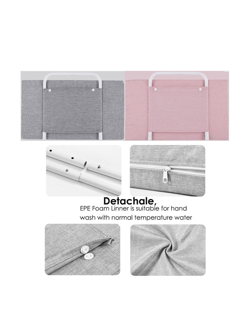 Bed Rail for Baby Infant, Soft Padded Cushion Guardrail for Crib, Kids Bed Rail Gaurd, Baby Bed Protector Safety Fence for Toddlers, Bed Bumper, Suitable for Different Thickness Mattress (2, Pink)