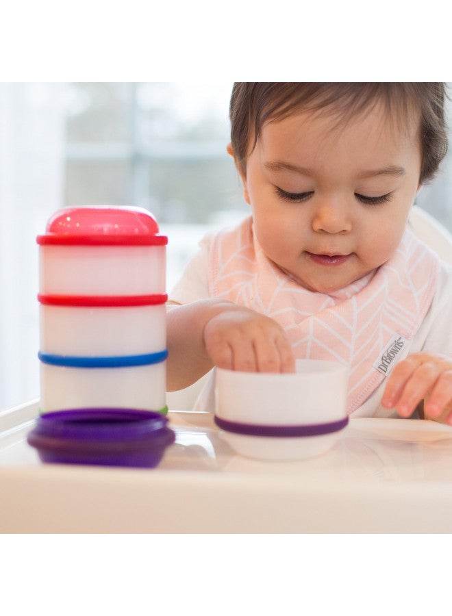 Pack Of 4 Stackable Snack-A-Pillar Snack And Dipping Cups For Toddlers And Baby Food Storage Containers, Bpa Free