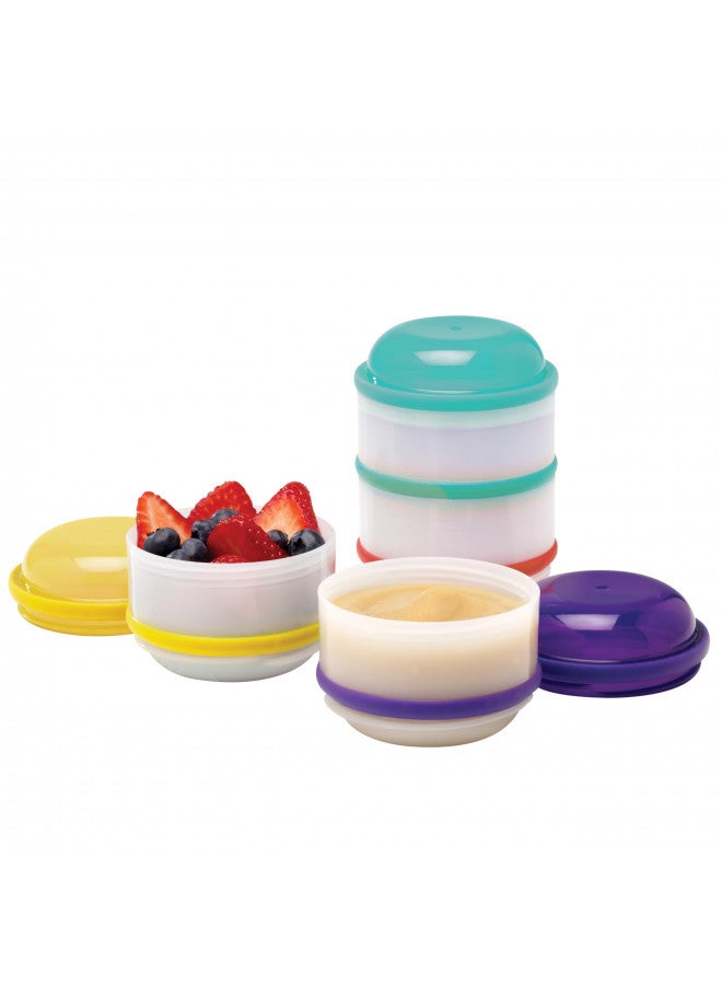 Pack Of 4 Stackable Snack-A-Pillar Snack And Dipping Cups For Toddlers And Baby Food Storage Containers, Bpa Free