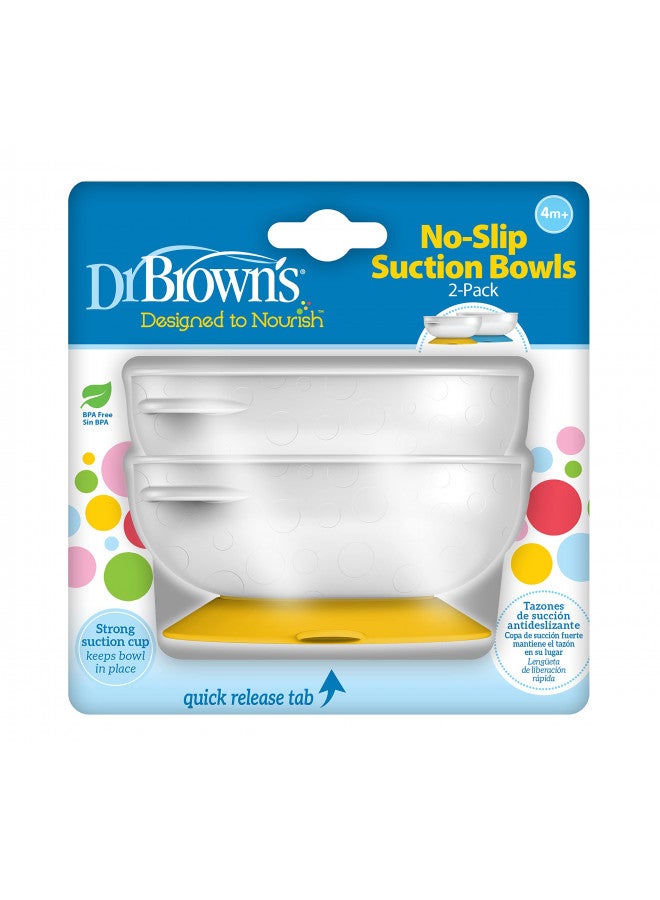 Pack Of 2 No-Slip Strong Suction Bowl For Babies And Toddlers, Bpa Free