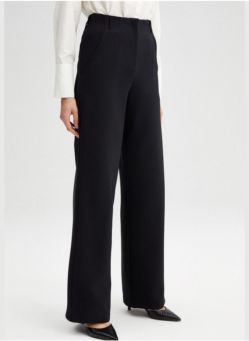 WIDE LEG CREPE TROUSERS