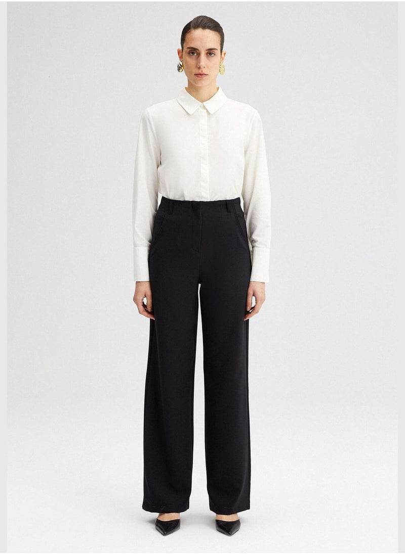 WIDE LEG CREPE TROUSERS