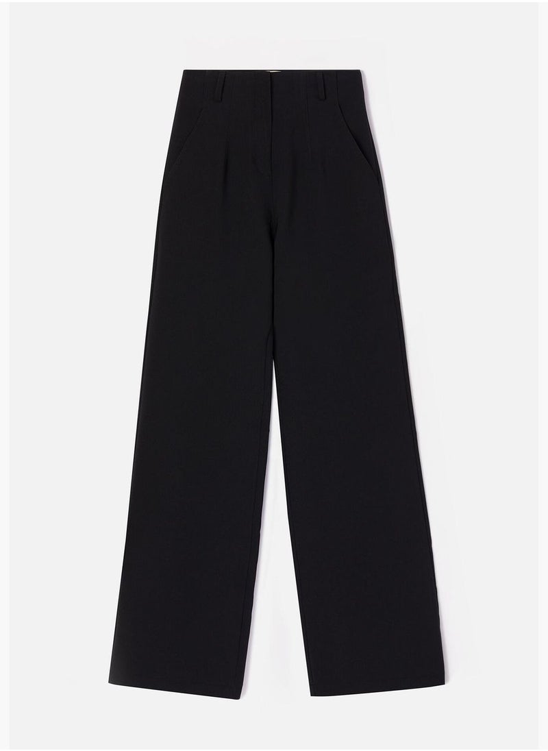 WIDE LEG CREPE TROUSERS