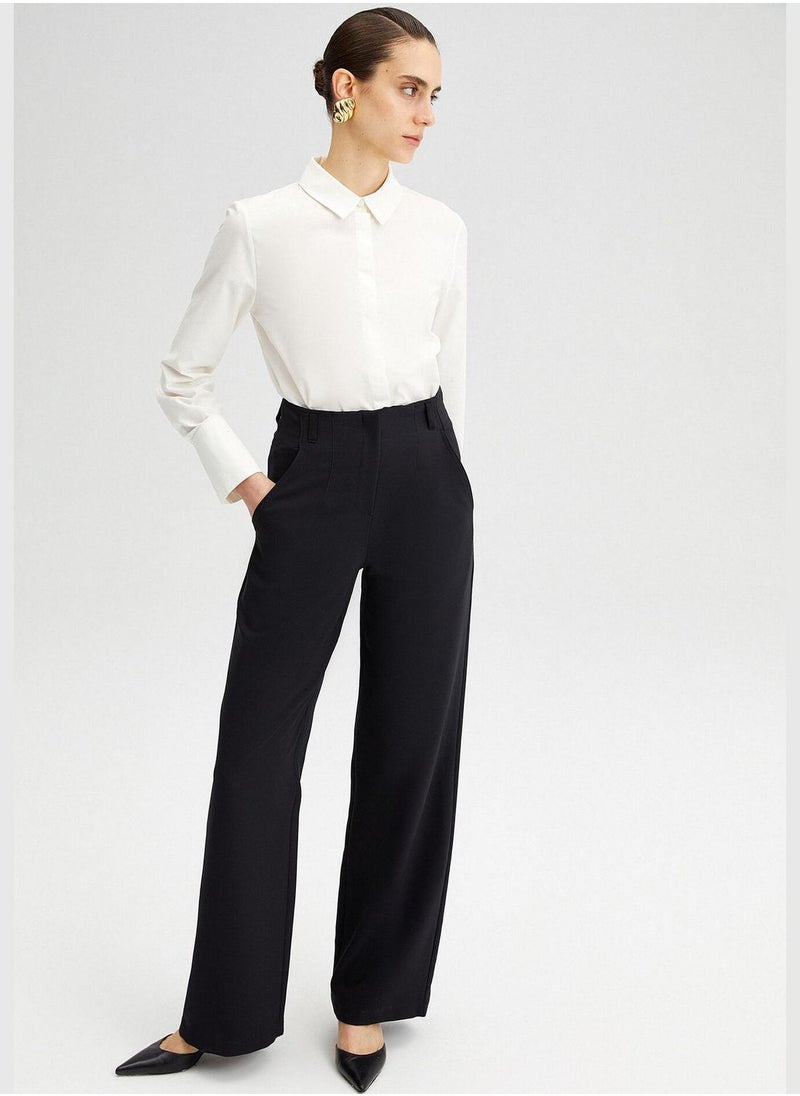 WIDE LEG CREPE TROUSERS