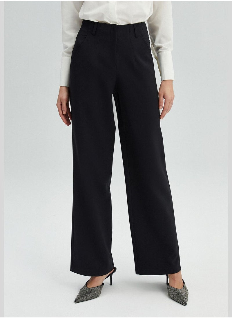 WIDE LEG CREPE TROUSERS