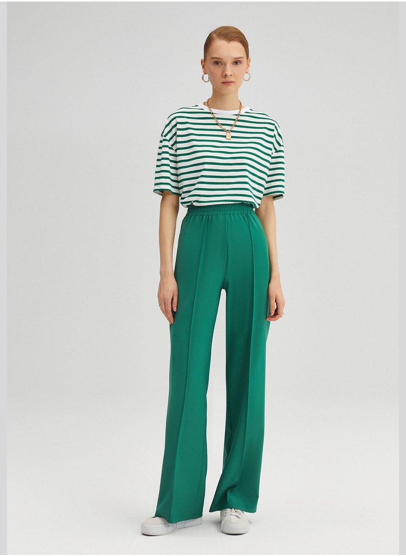 RIBBED CREPE TROUSERS