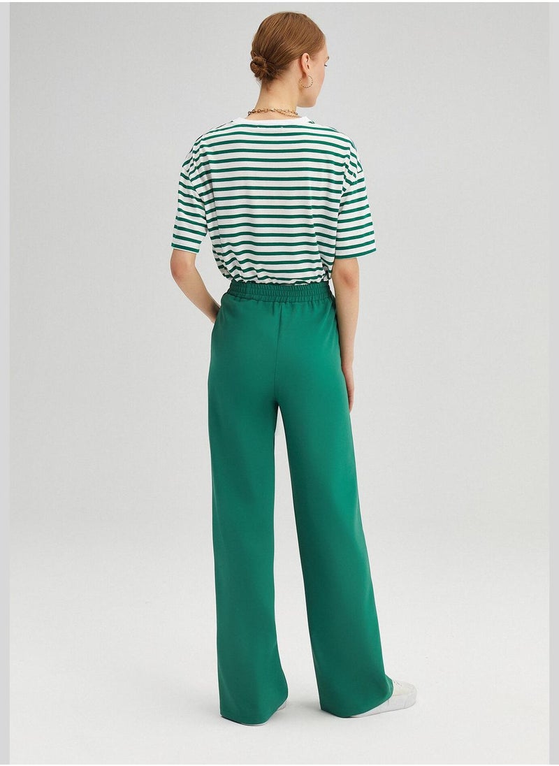 RIBBED CREPE TROUSERS