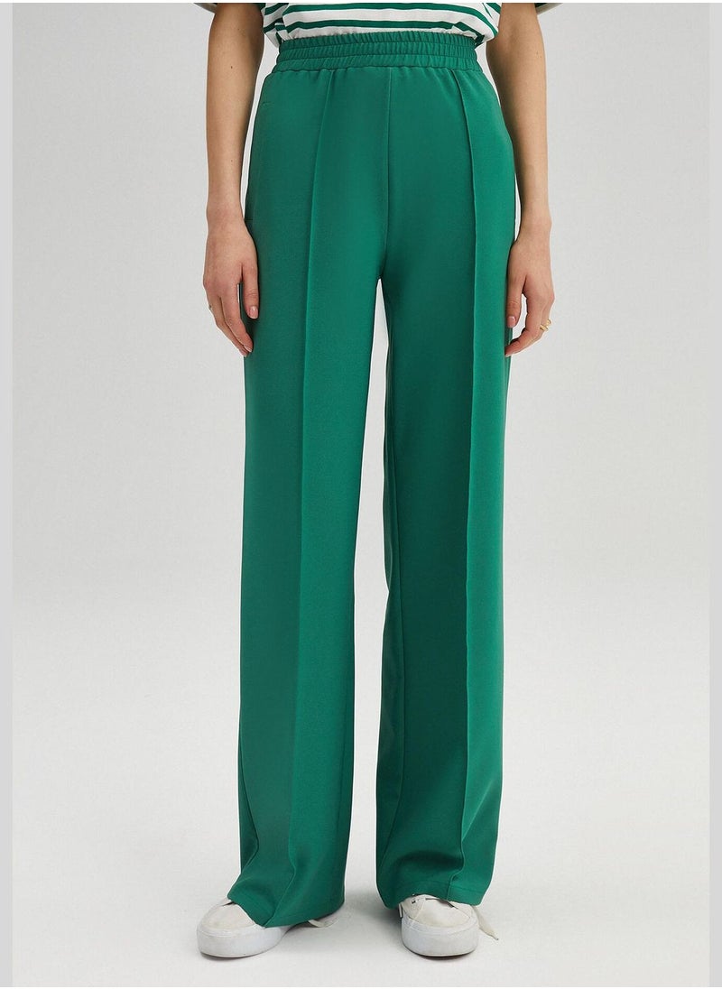 RIBBED CREPE TROUSERS