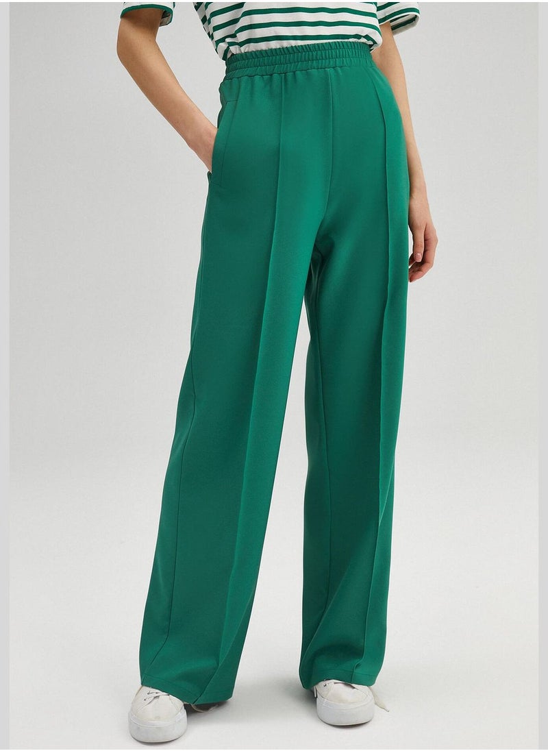 RIBBED CREPE TROUSERS