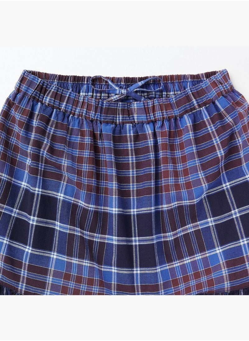 Madras Check Flare Skirt