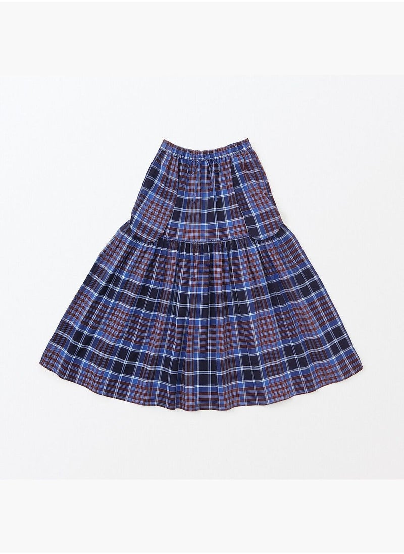 Madras Check Flare Skirt