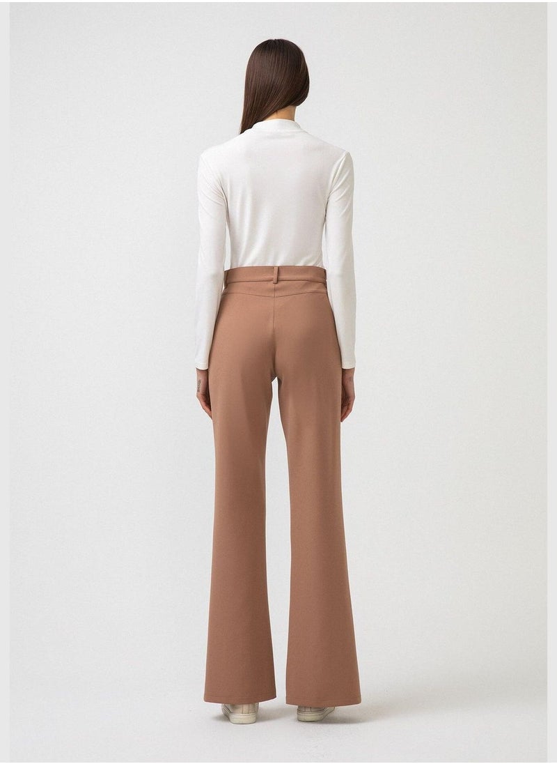 SLIT CREPE TROUSERS