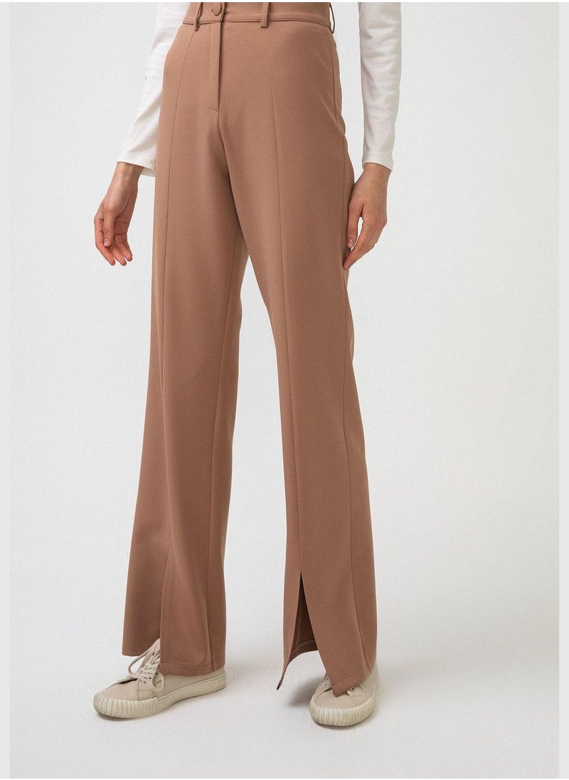 SLIT CREPE TROUSERS