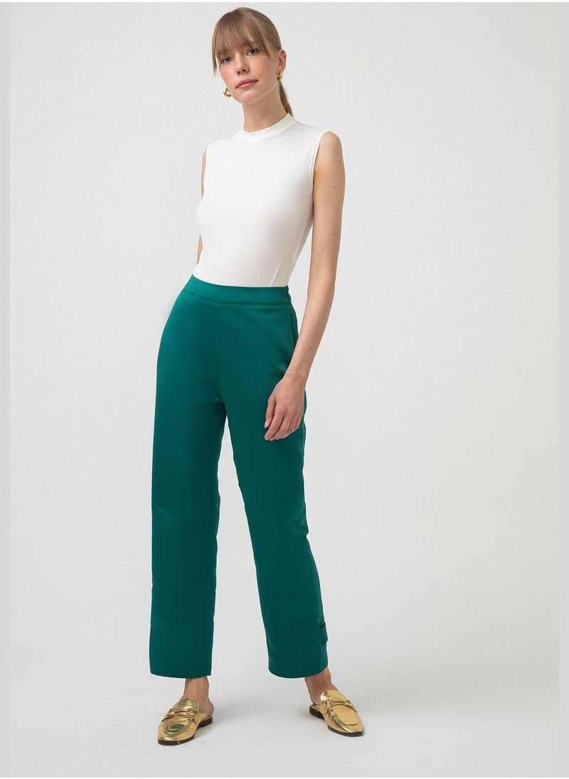 BUTTON DETAILED SATIN TROUSERS