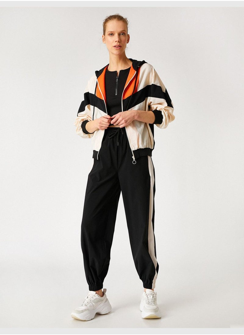 Elastic Waist Striped Jogger Trousers