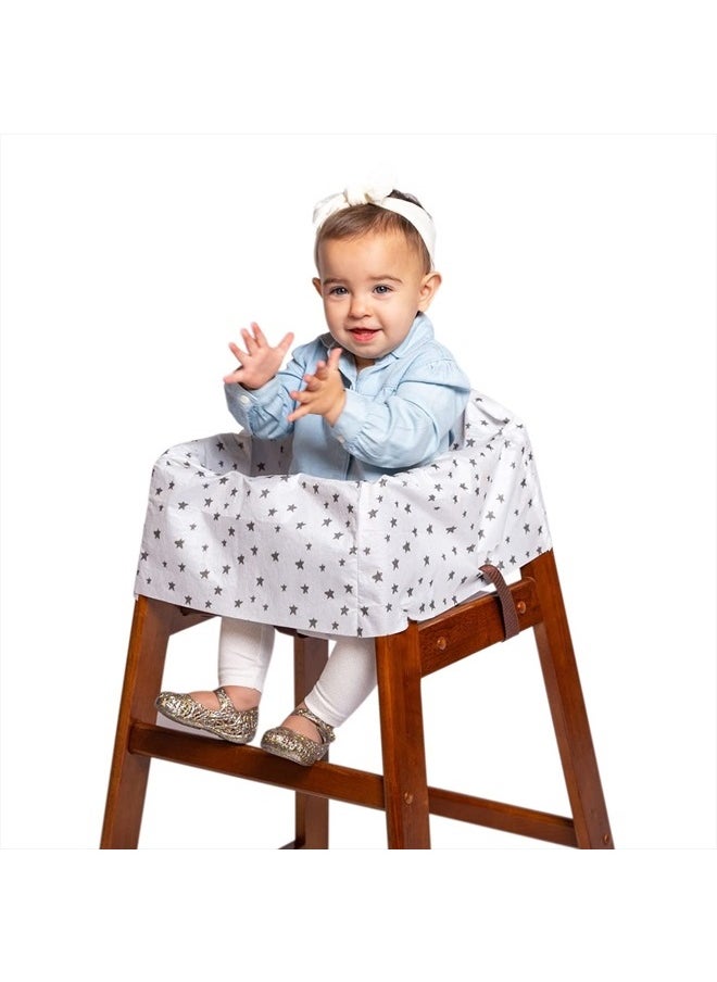 Healthy Habits by J.L. Childress Disposable Restaurant High Chair Covers - 12 Count - Individually Wrapped Baby Seat Covers - Covers all Surfaces - Stars/Hearts/Arrows