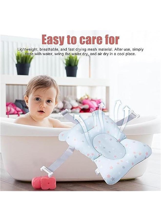 Baby Bath Pad | Portable Travel Baby Bath Tub, Baby Tub with Soft Bath Mat, Baby Bath Seat Support Net, Quick Drying Comfortable, Non-Slip