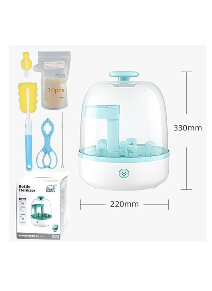 Bottle Sterilizer, Baby Bottle Steam Sterilizer Sanitizer For Baby Bottles Pacifiers Breast Pumps Large Capacity And 99.99% Cleaned In 8 Mins,Large Capacity, One Button Control, BPA-Free