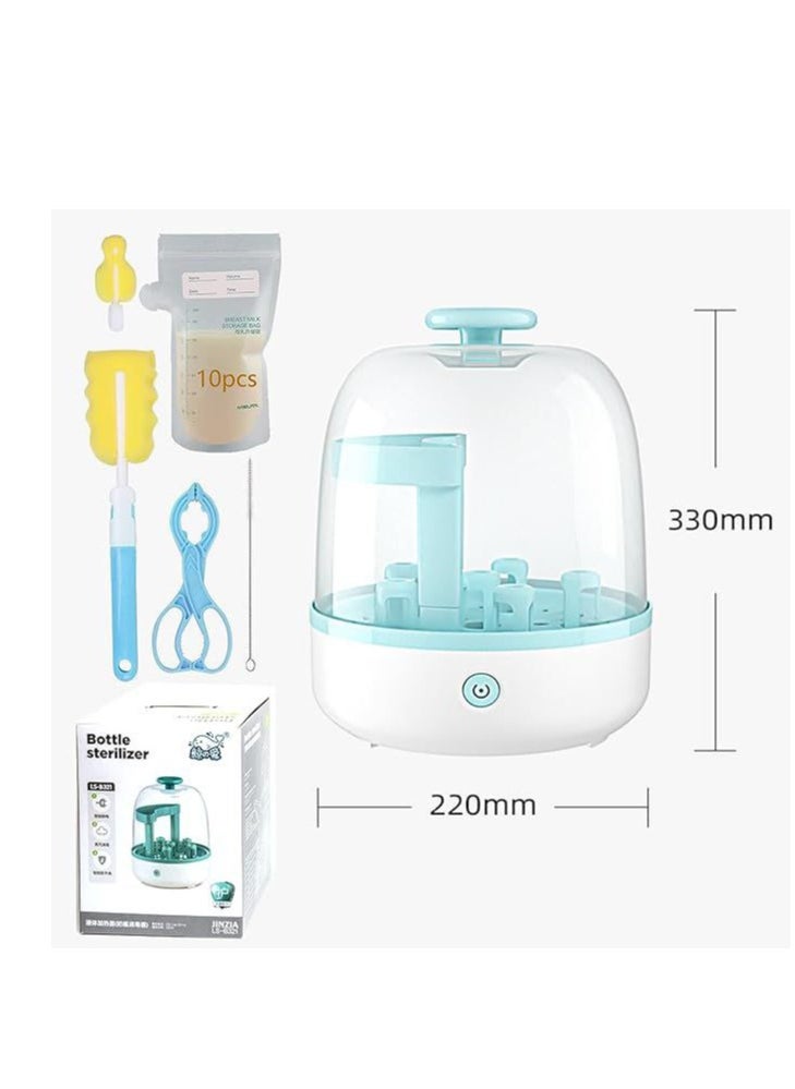 Bottle Sterilizer, Baby Bottle Steam Sterilizer Sanitizer For Baby Bottles Pacifiers Breast Pumps Large Capacity And 99.99% Cleaned In 8 Mins,Large Capacity, One Button Control, BPA-Free