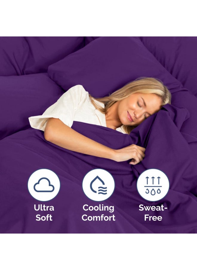 King Size Sheet Set - 6 Piece Set - Hotel Luxury Bed Sheets - Extra Soft - Deep Pockets - Easy Fit - Breathable & Cooling Sheets - Wrinkle Free - Comfy - Purple Bed Sheets - King Sheets 6 PC