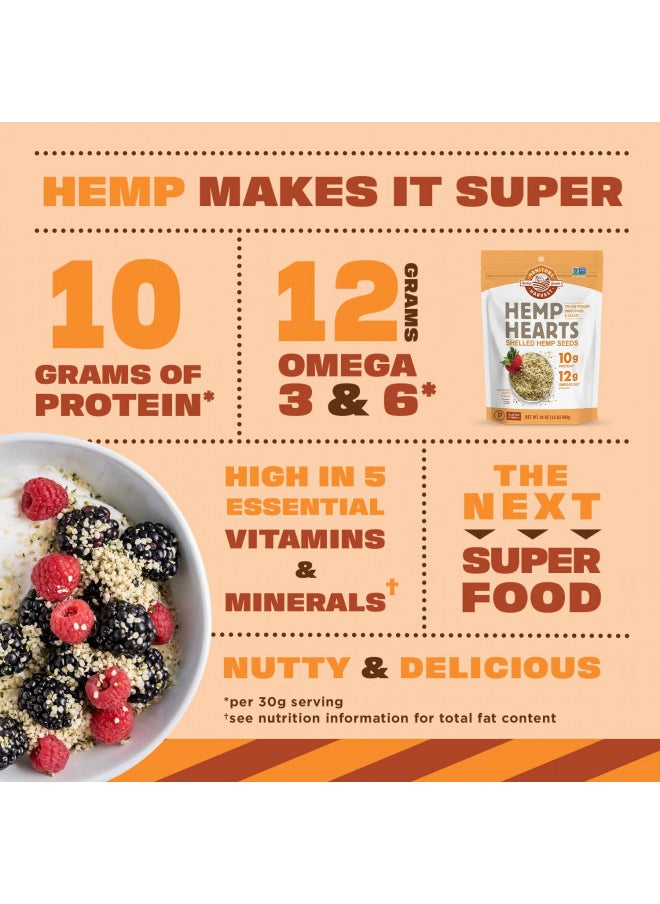 Hemp Seeds, 24 oz; 10g Plant Based Protein and 12g Omega 3 & 6 per Serving | Perfect for smoothies, yogurt & salad | Non-GMO, Vegan, Keto, Paleo, Gluten Free | Manitoba Harvest