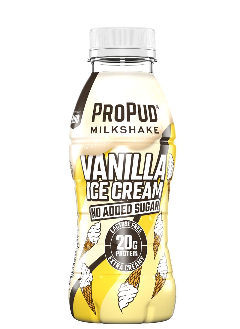 ProPud Protein Milkshake 8 x 330ml Bottles| High Protein Shake | No Added Sugar | Lactose Free| 20g of Protein | Delicious Creamy Flavour (Vanilla Ice Cream)