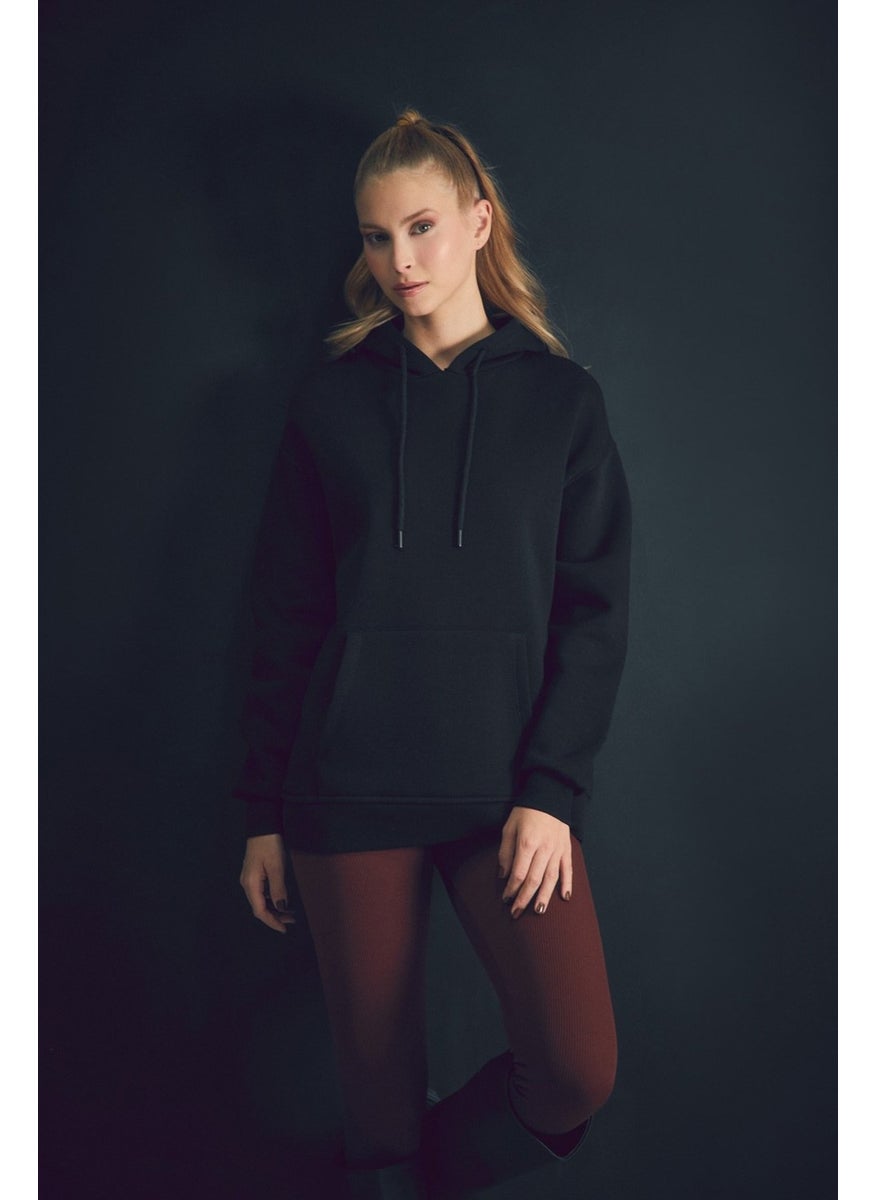 Basic Kangaroo Pocket Hooded Sweatshirt