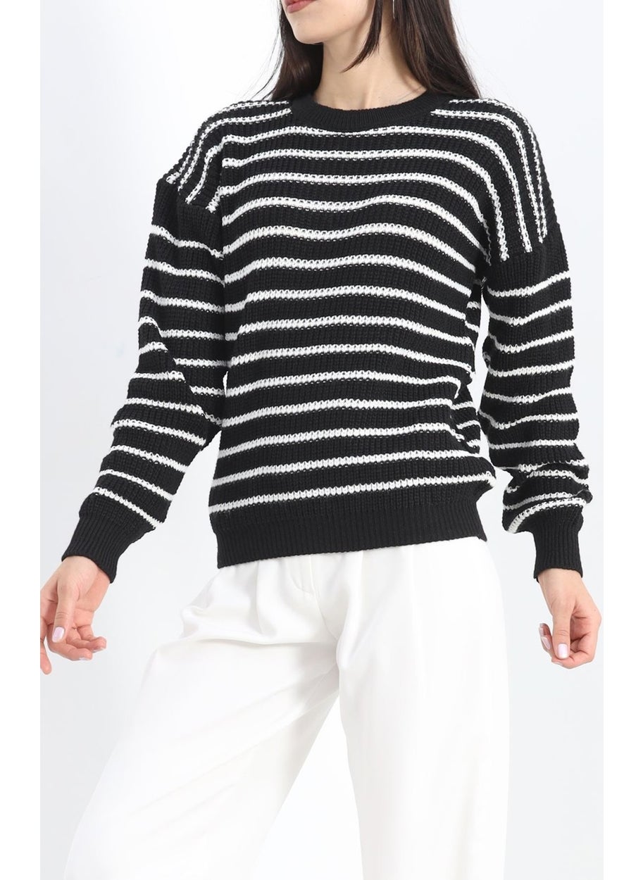 Crew Neck Striped Sweater Blackbone - 11188.1577.