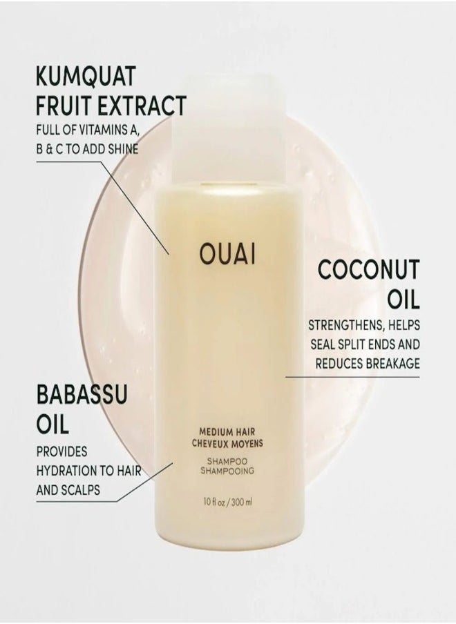 OUAI Medium Hair Shampoo - Hydrating & Nourishing Formula for Medium Hair - 300ml