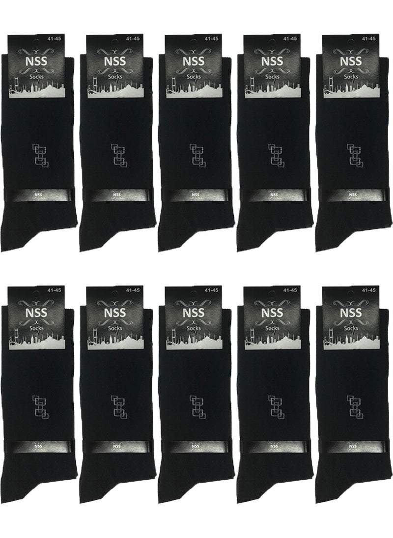 10 Pairs Men's Cotton Economical Socks Black