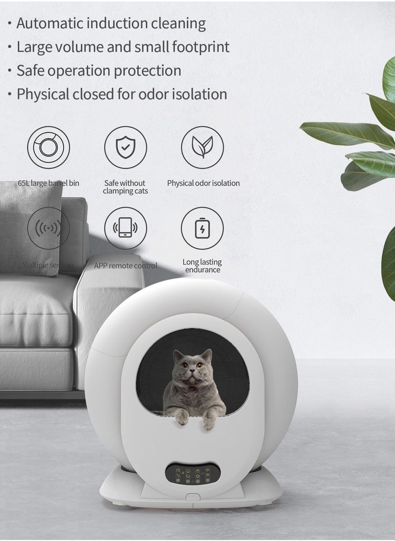 Automatic Cat Litter Box Self Cleaning Cat Litter Box Capacity Smart Cat Litter Box for Multiple Cats