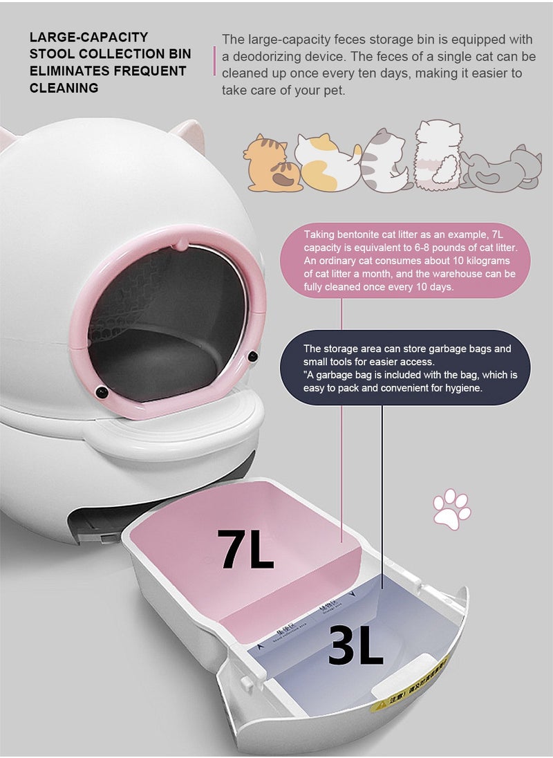 Intelligent Cat Litter Pan Large Capacity Automatic Cat Litter Box Closed Deodorising Cat Litter Box ﻿